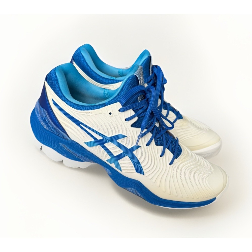 ASICS Court FF Tennis Shoes White Blue Men's Size 9.5